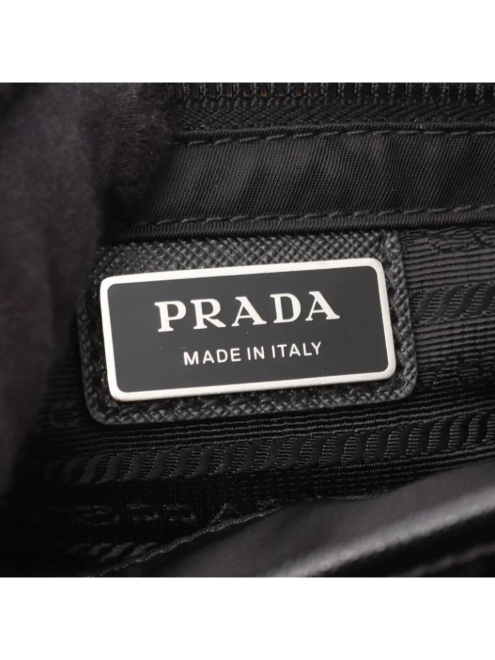 Prada Shoulder Bag Re-Nylon Tessuto Saffiano Black Nylon Leather Triangle Logo